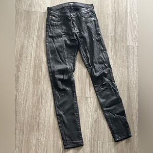 Low rise coated black denim. Hudson jeans size 27